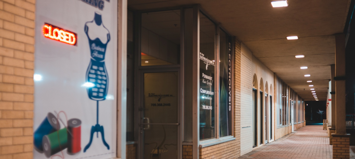 A shop with a printed high-quality banner attached on the wall in NYC