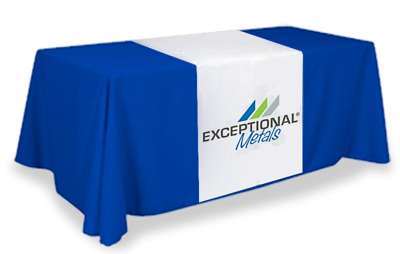 Trade show tablecloth with logo sale