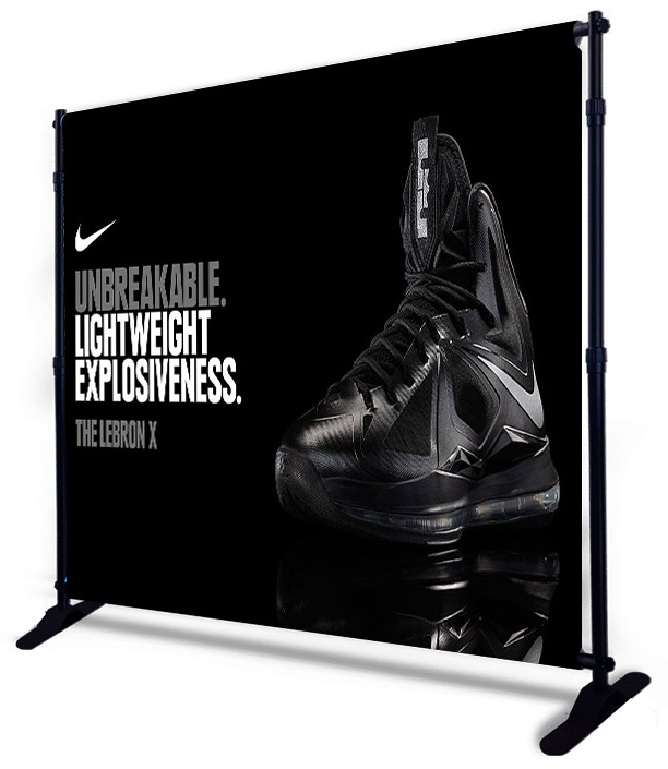 A retractable backdrop stand displaying a clean and professional design