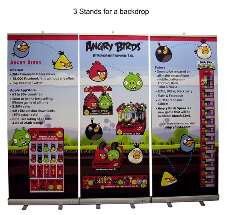 Retractable banner stand with a vibrant design