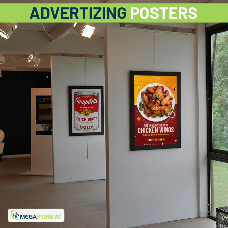 An advertising poster featuring chicken wings