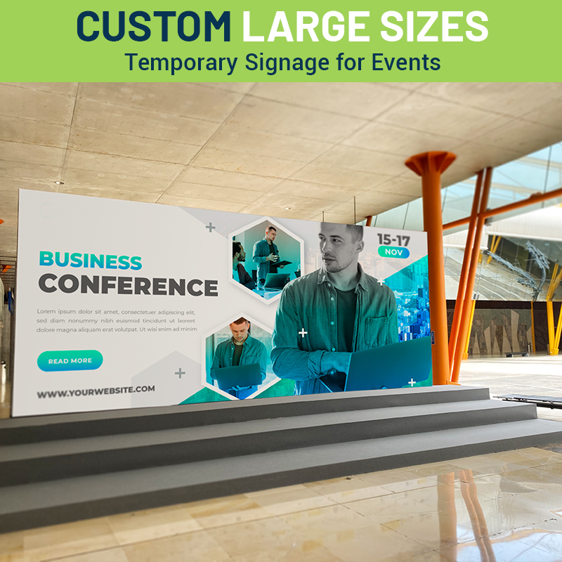 a custom-made banner for a conference