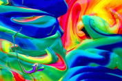a blend of vibrant paint colors