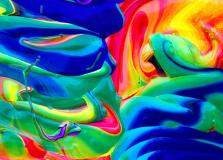 a blend of vibrant paint colors