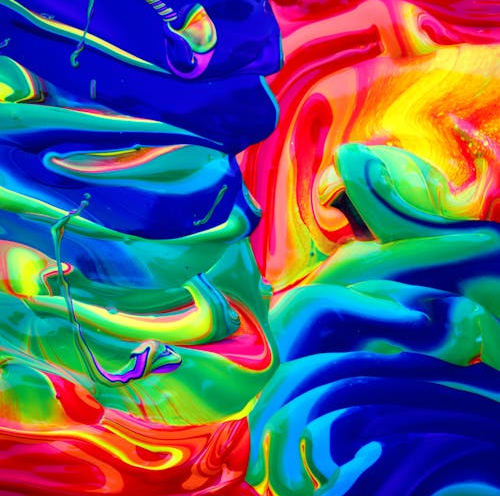 a blend of vibrant paint colors