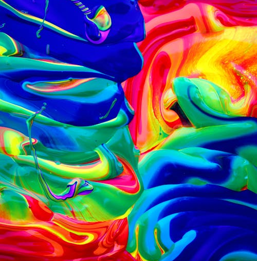 a blend of vibrant paint colors