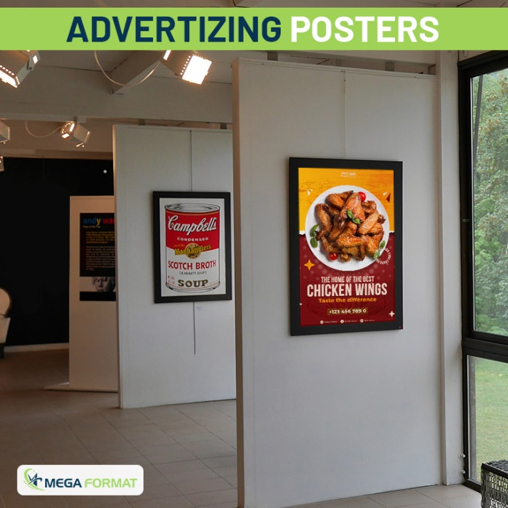 A colorful retail window display using a custom adhesive poster to promote a store