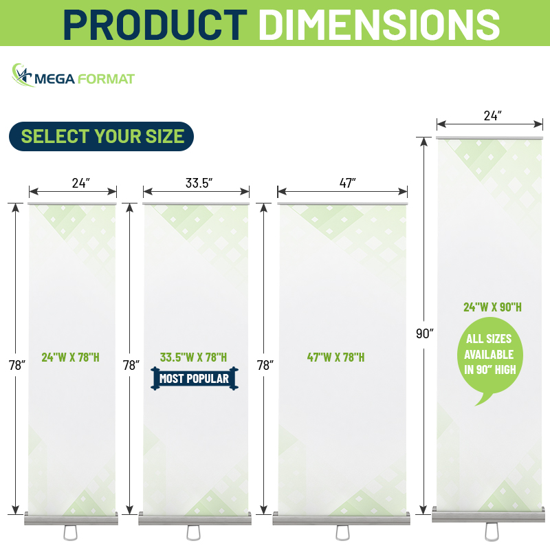 the dimensions of a banner stand