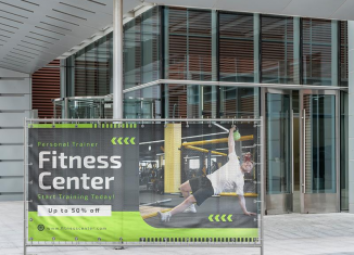 a large-format advertising banner