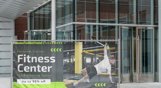a large-format advertising banner