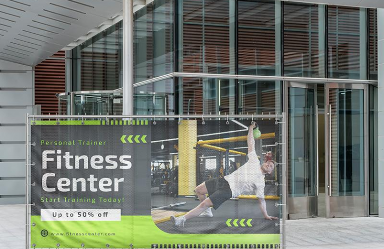 a large-format advertising banner