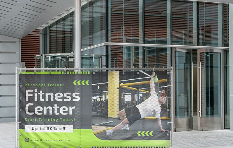 a large-format advertising banner