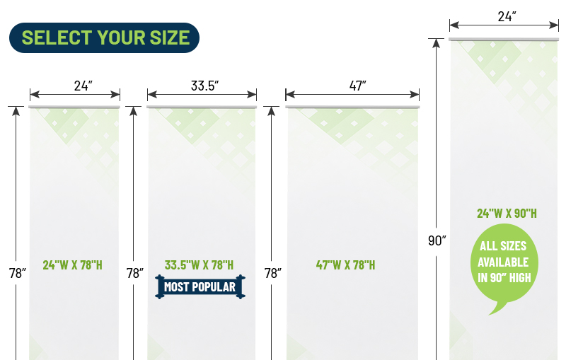 the dimensions of a banner stand