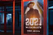 a poster for a music party