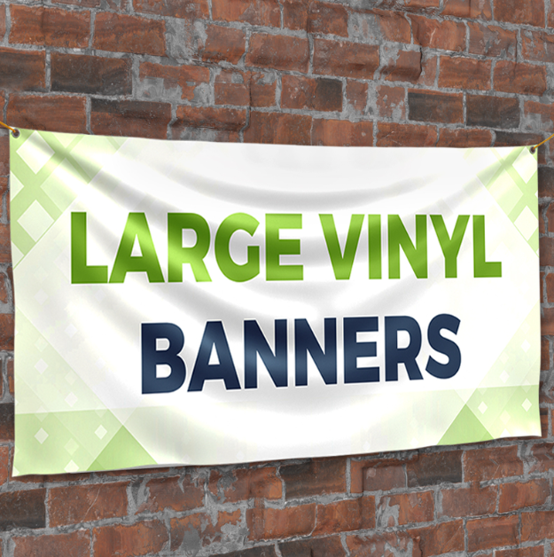 Sample of large vinyl banners used for real estate marketing.