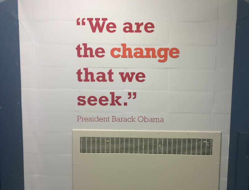 Sample of motivational quote for wall decals at a gym.