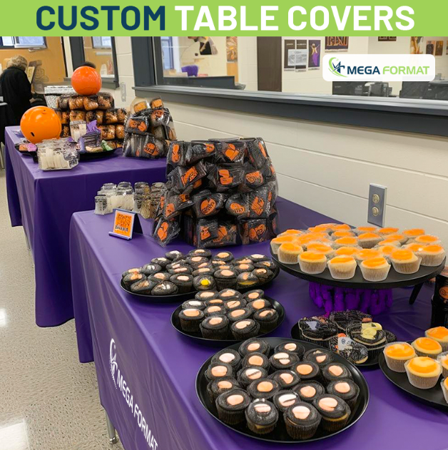 Custom table covers by Mega Format Inc.