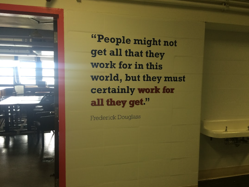 A motivational quote at a school.