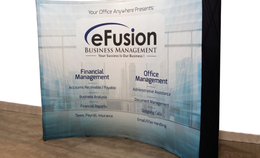 Trade show pop-up display printing by Mega Format Inc.