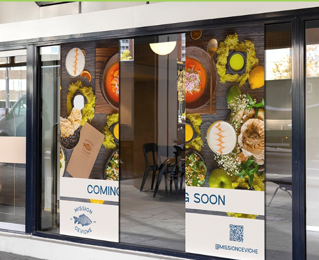 Adhesive vinyl printing for brand visibility.
