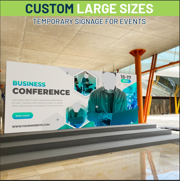 Custom business graphic installed on a commercial surface