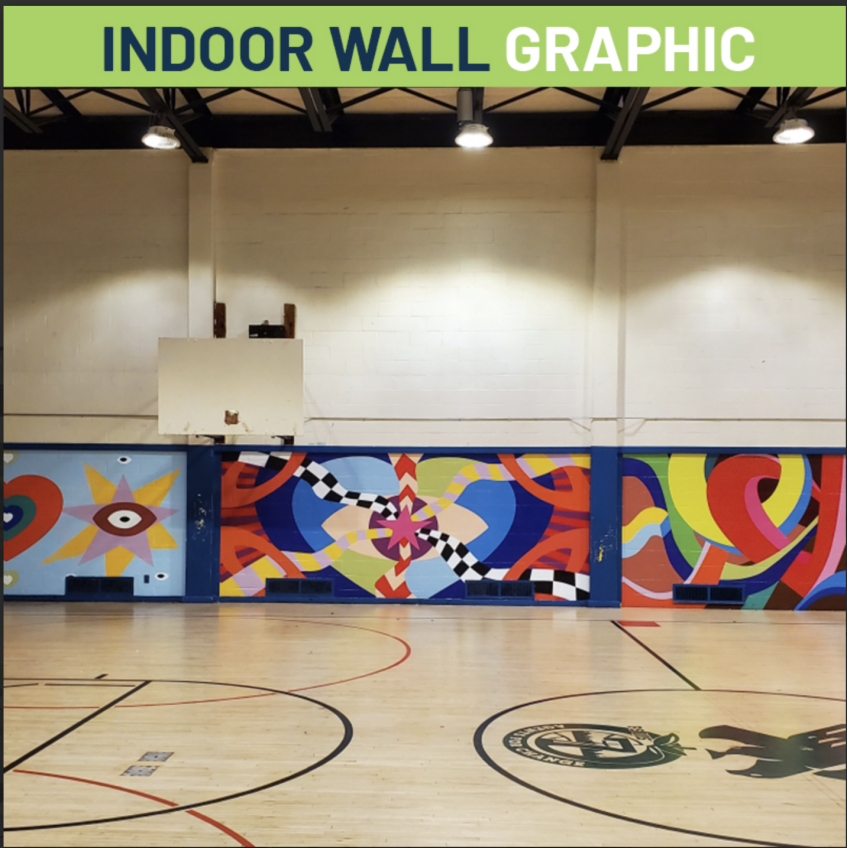installing an office wall graphic