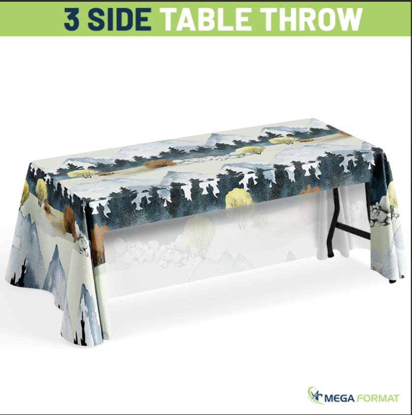 a branded table throw