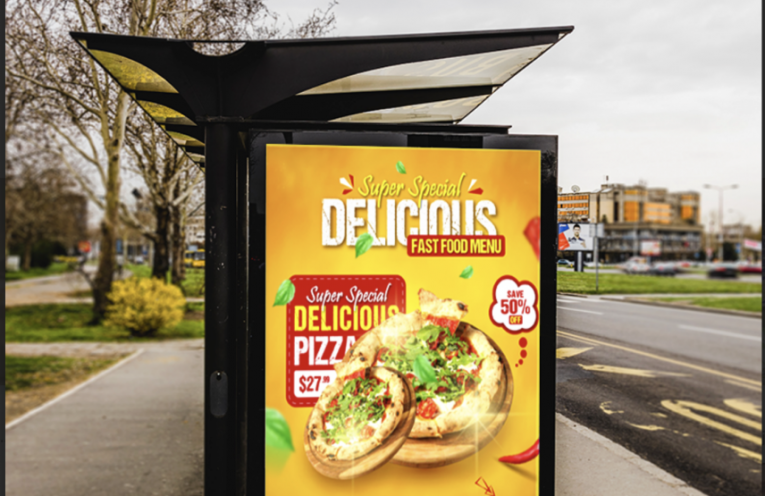a backlit menu board
