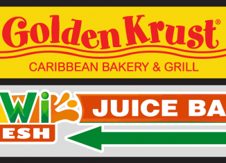 A grand opening banner