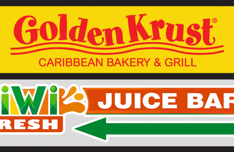 A grand opening banner