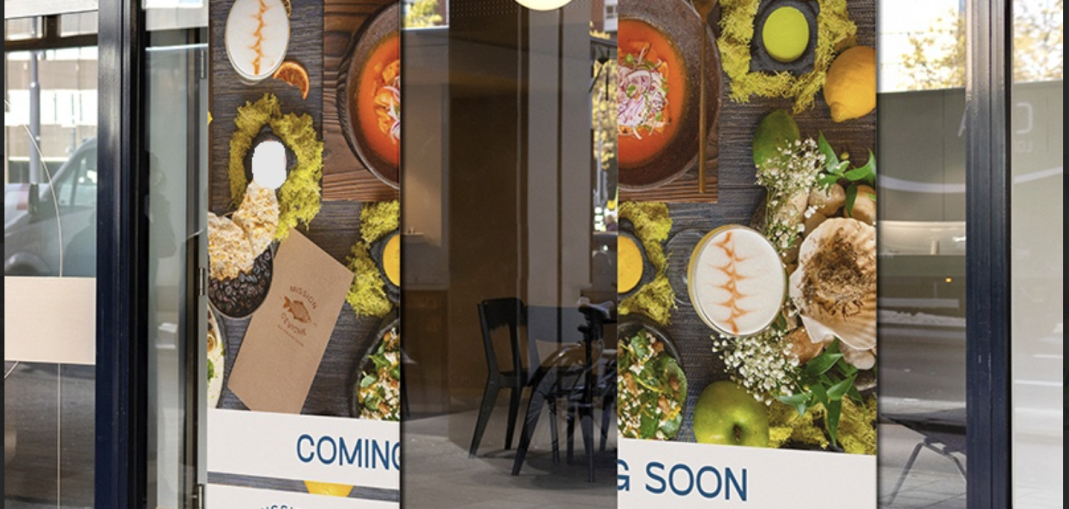 a large printed wall mural