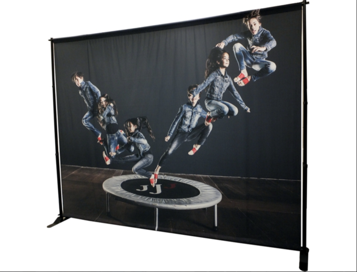 A booth backdrop graphic.