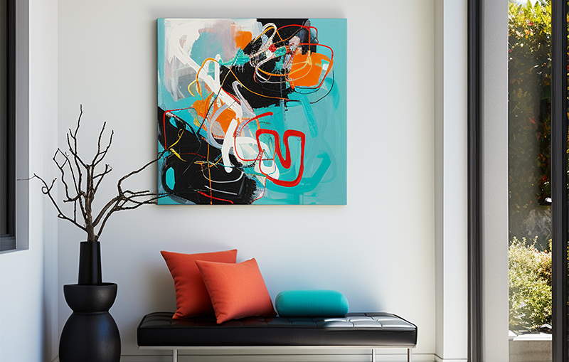 Custom photo canvas print displayed as wall art