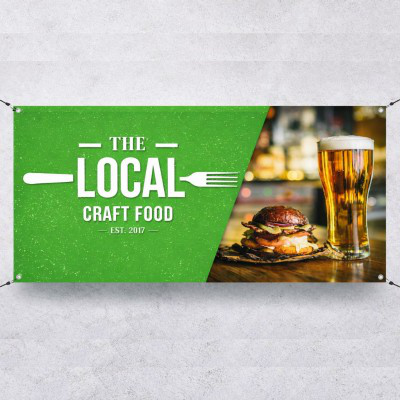 Printed vinyl banner showcasing large format commercial printing