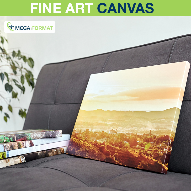 Fine art canvas print displayed as home decor